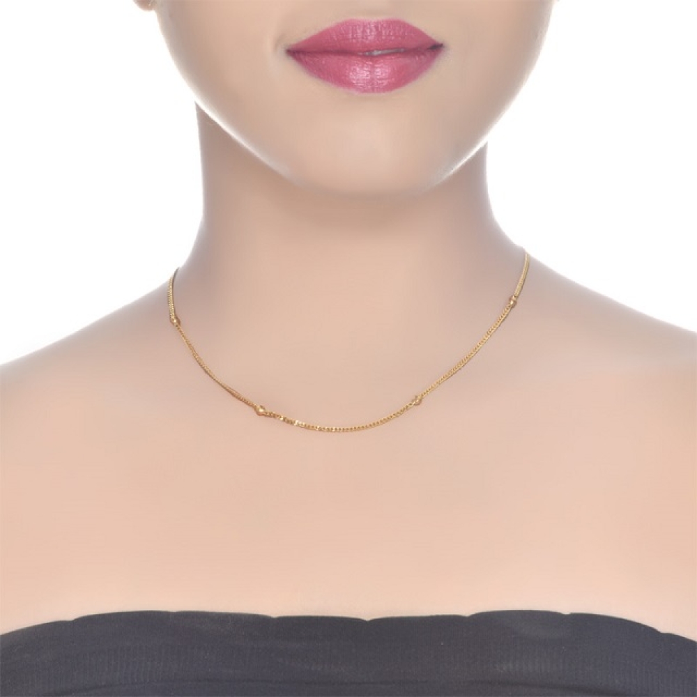 Lant Aur 14K, tip cocktail cu 5 bilute, Model Bobble, 50 cm - 1 | YEO