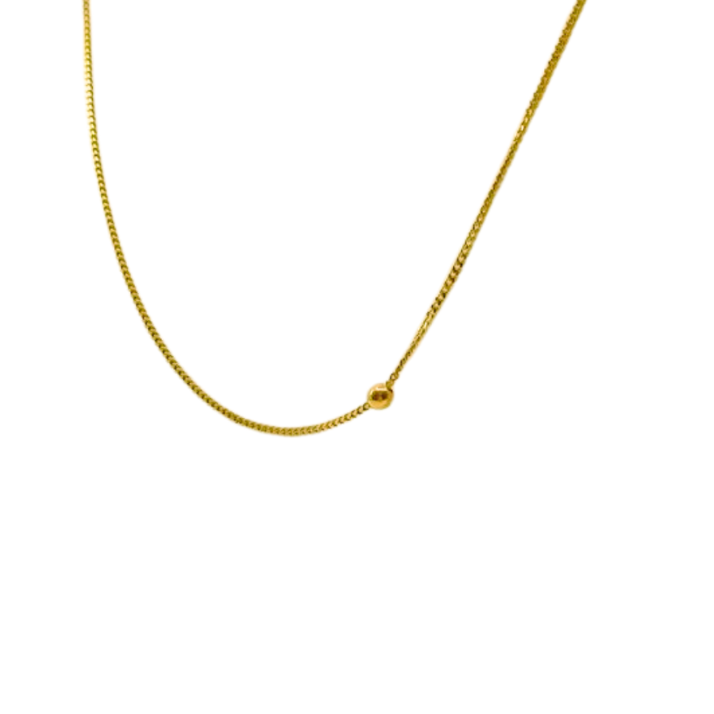 Lant Aur 14K, tip cocktail cu 5 bilute, Model Bobble, 50 cm