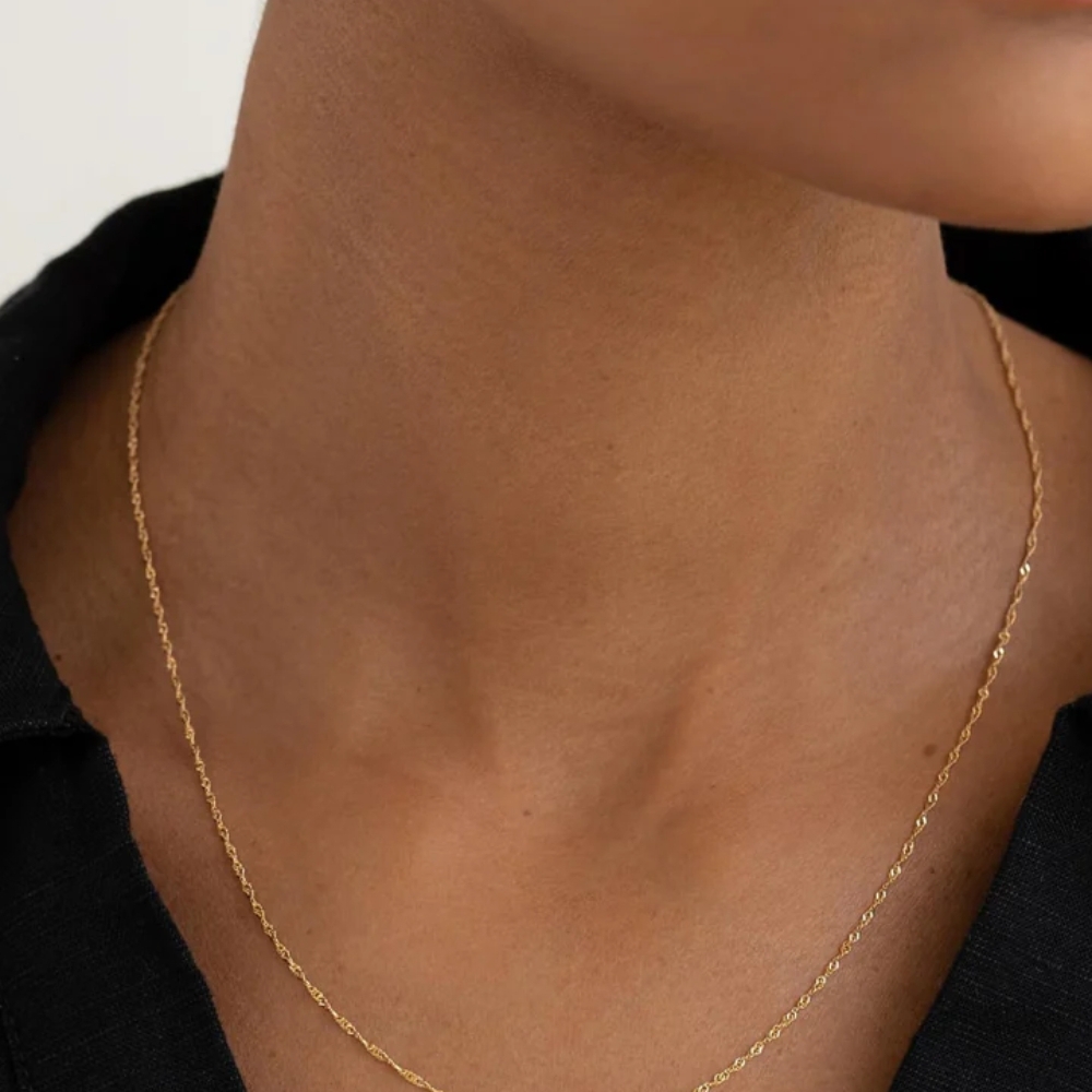Lant din Aur 14K model Singapore 45 cm - 2 | YEO