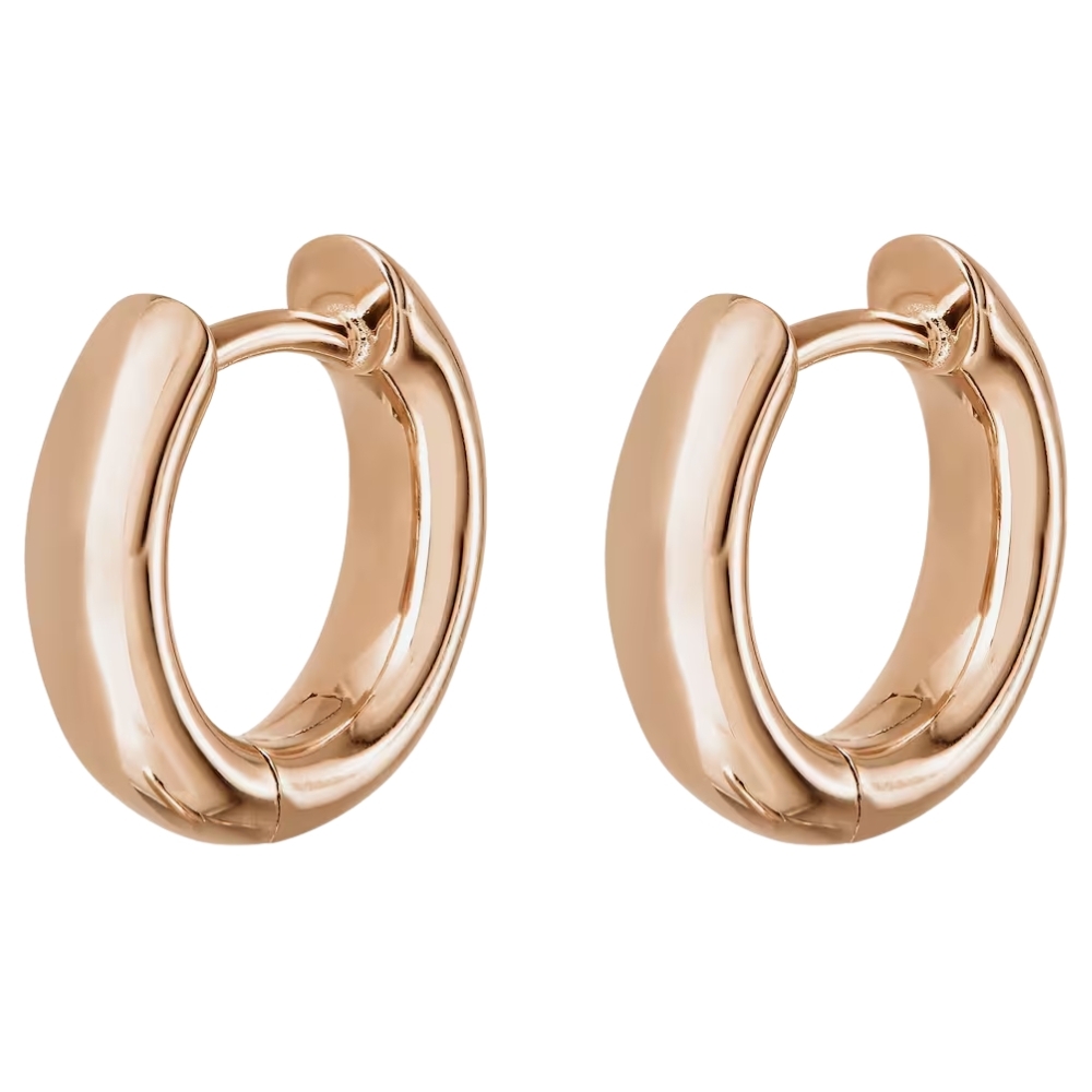 Cercei Huggie Clicker din Aur Roz 14K 12mm, pentru Copii