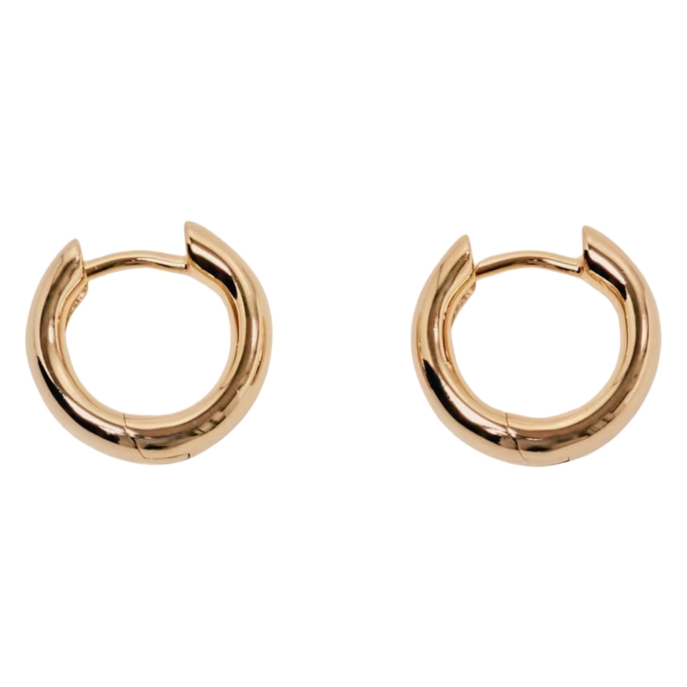 Cercei Huggie Clicker din Aur Roz 14K 12mm, pentru Copii - 2 | YEO