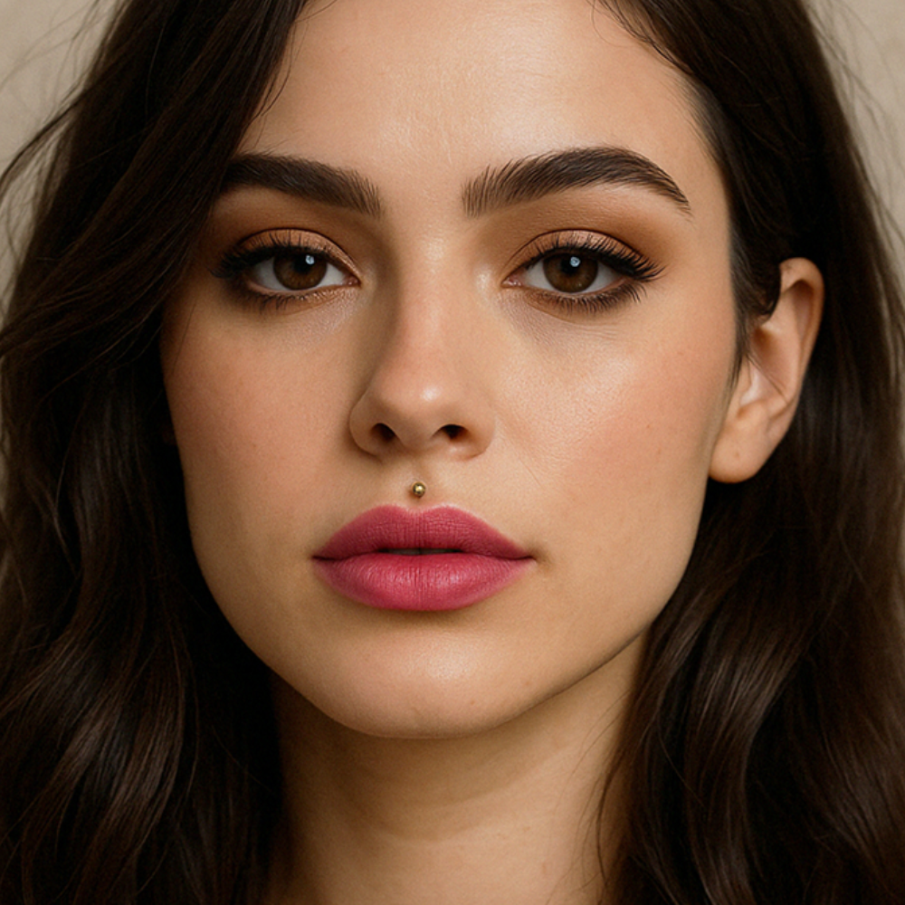 Piercing Labret din Aur 14K, model Bila 2mm, prindere Filet Intern si Spate Plat, ideal pentru buza, tragus, helix - 1 | YEO
