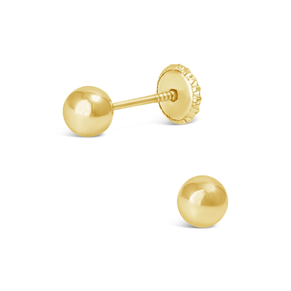 Cercei Aur 14K, forma Rotunda 4mm
