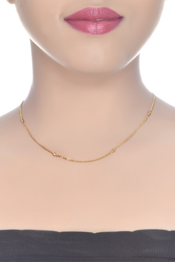 Lant Aur 14K, tip cocktail cu 5 bilute, Model Bobble, 50 cm