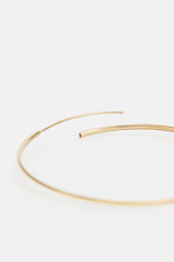 Cercei Aur 14K in forma de cerc, model Clasic Elegant, 70 mm