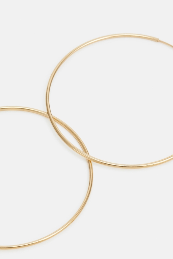Cercei Aur 14K in forma de cerc, model Clasic Elegant, 70 mm