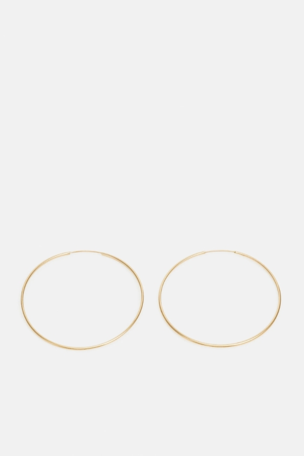 Cercei Aur 14K in forma de cerc, model Clasic Elegant, 70 mm