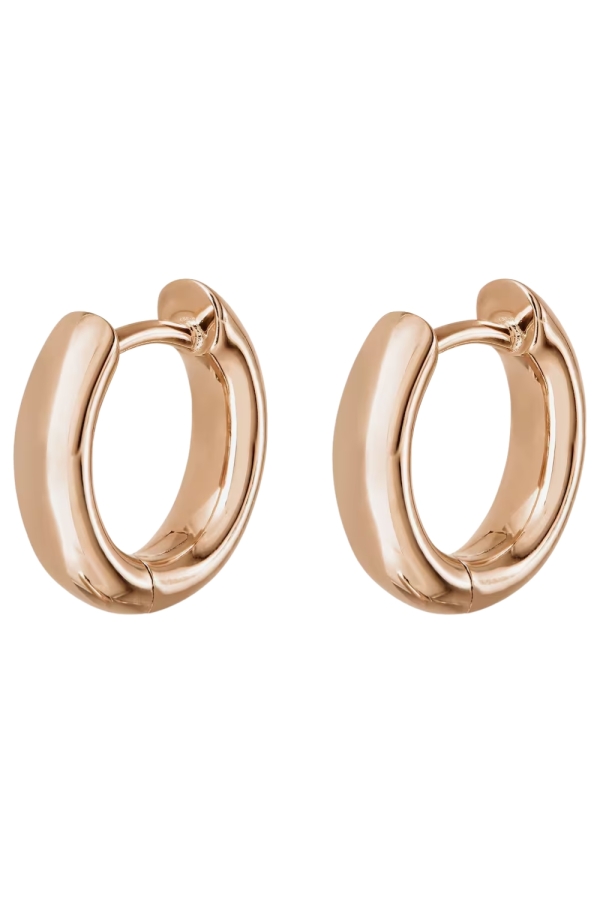 Cercei Huggie Clicker din Aur Roz 14K – 12mm, pentru Copii