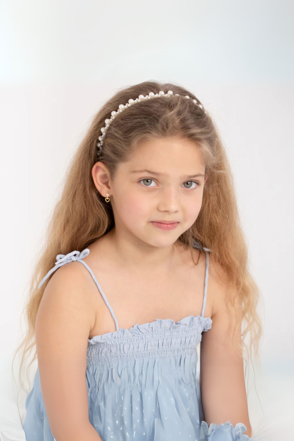 Cercei din Aur 14K pentru Adolescente, model Heart to Heart Dangle, inchidere cu Fluturas