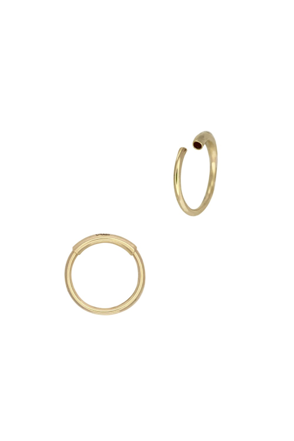 Piercing din Aur 14K, model Inel rotund 7mm, pentru Cartilaj