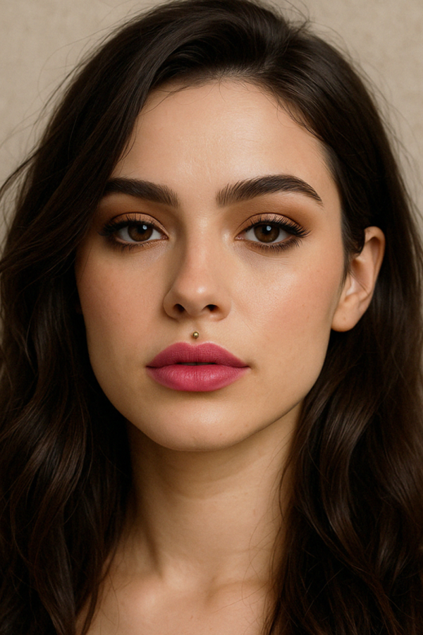 Piercing Labret din Aur 14K, model Bila 2mm, prindere Filet Intern si Spate Plat, ideal pentru buza, tragus, helix