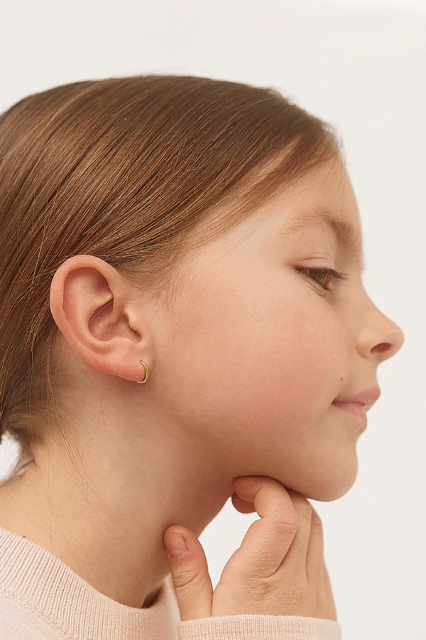 Cercei clasici rotunzi 10mm, pentru Copii, din Aur 14K
