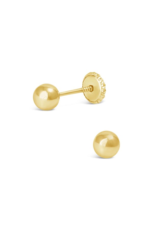 Cercei Aur 14K, forma Rotunda 4mm