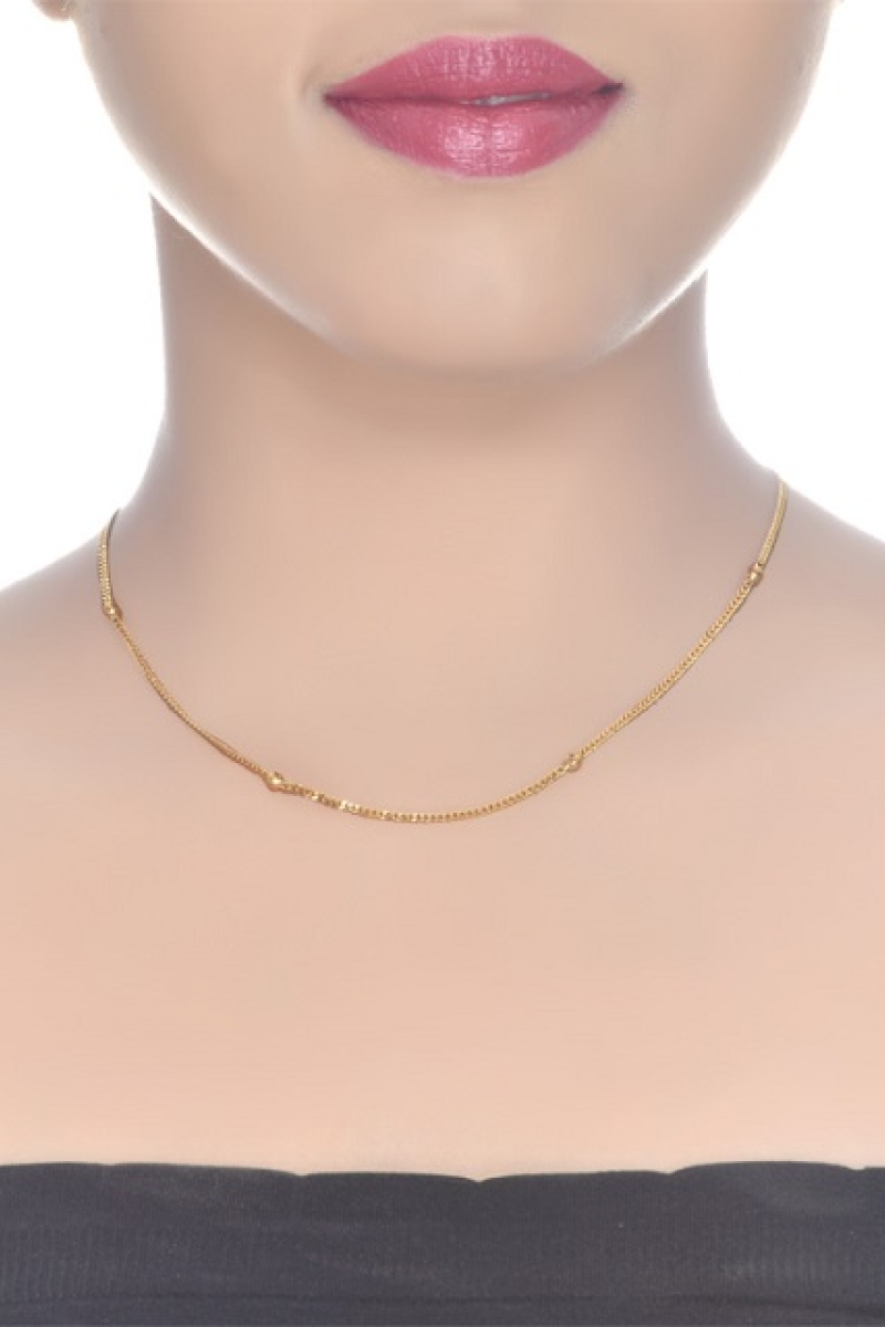 Lant Aur 14K, tip cocktail cu 5 bilute, Model Bobble, 50 cm