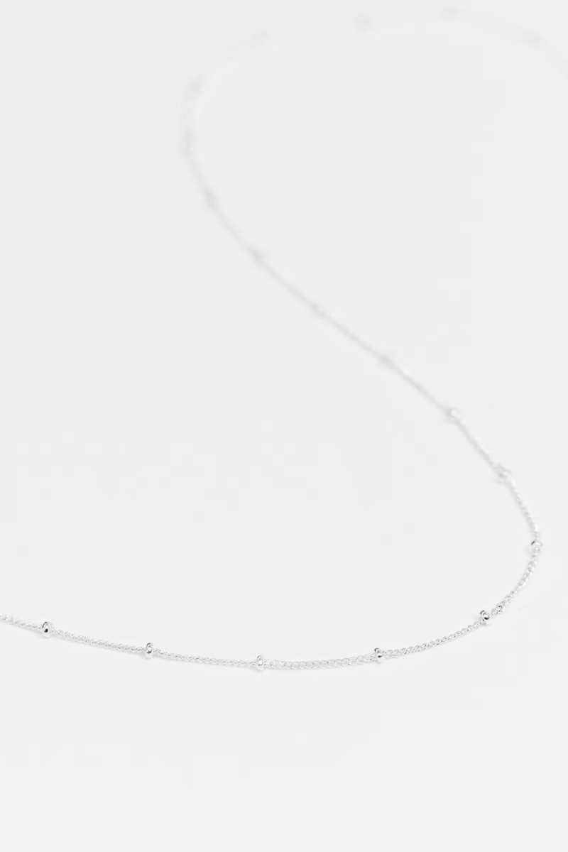 Lant din Aur Alb 14K – Model Satellite, 45 cm
