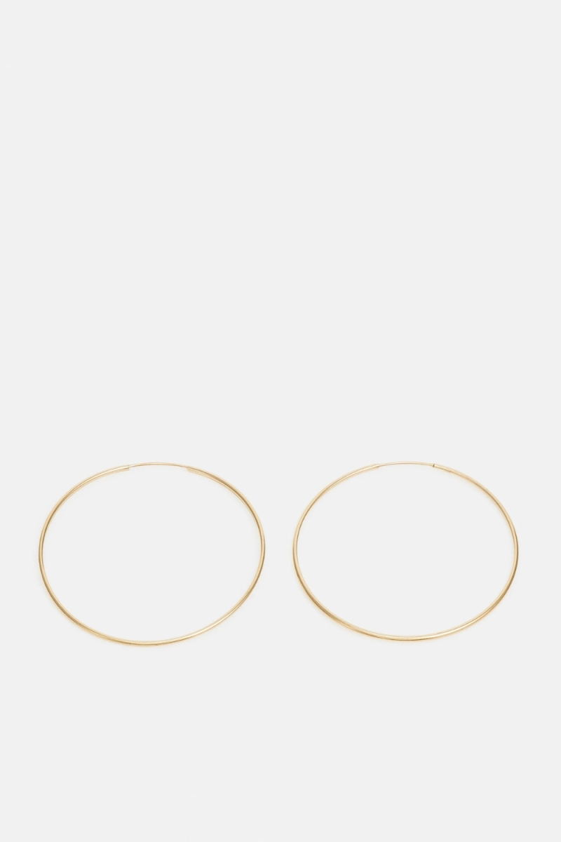 Cercei Aur 14K in forma de cerc, model Clasic Elegant, 70 mm