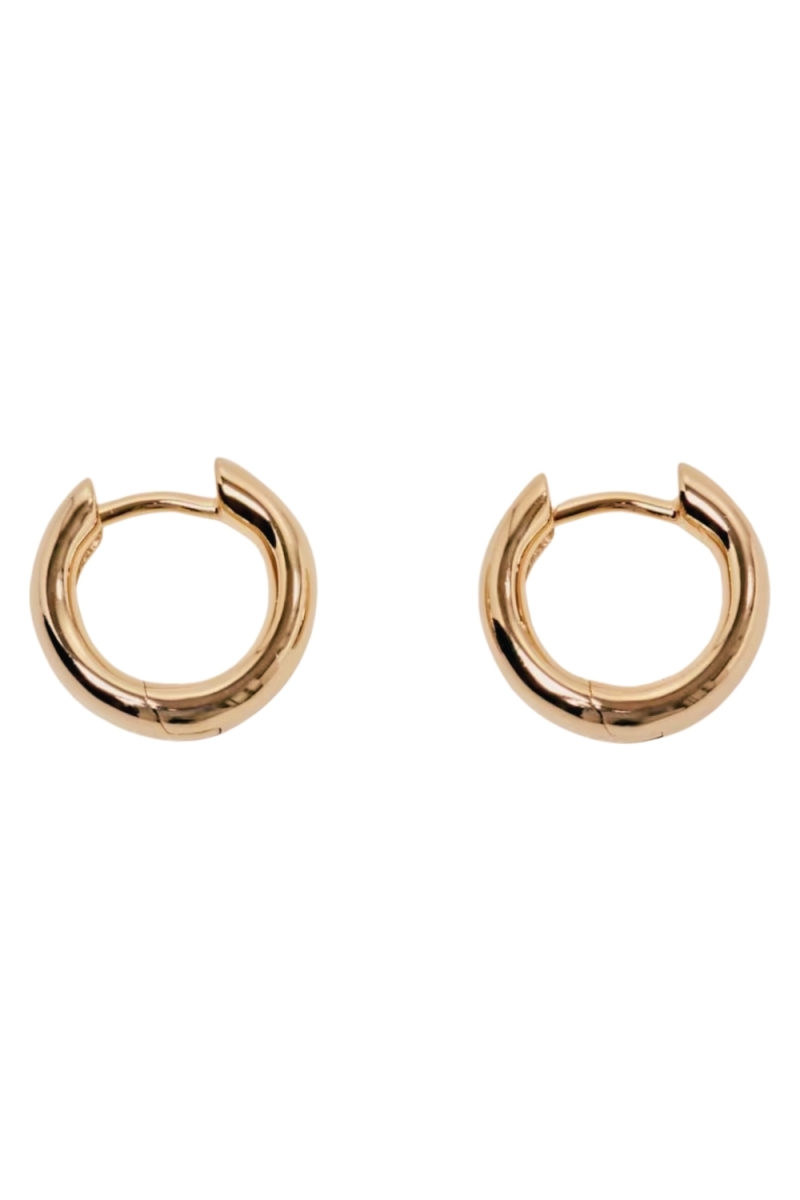 Cercei Huggie Clicker din Aur Roz 14K – 12mm, pentru Copii