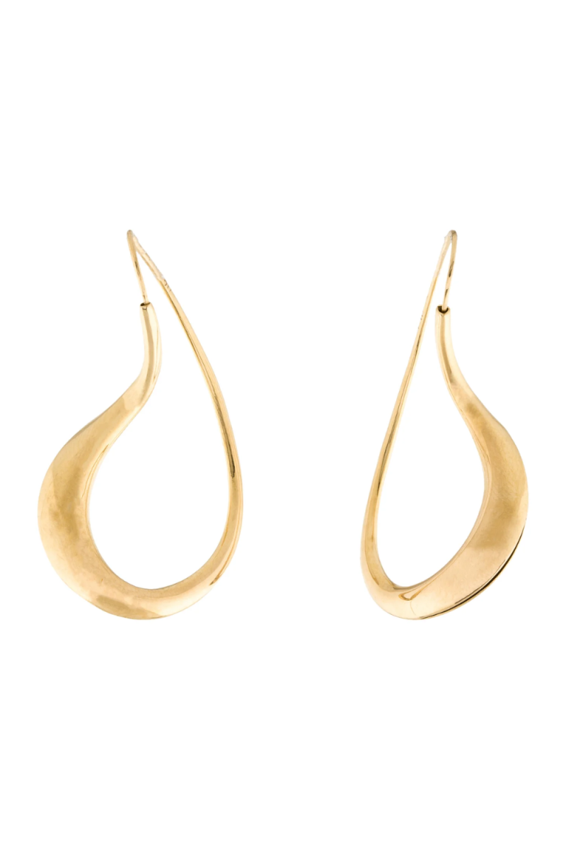 Cercei Figura Opt din Aur Galben 18K – Model Rasucit Sculptural