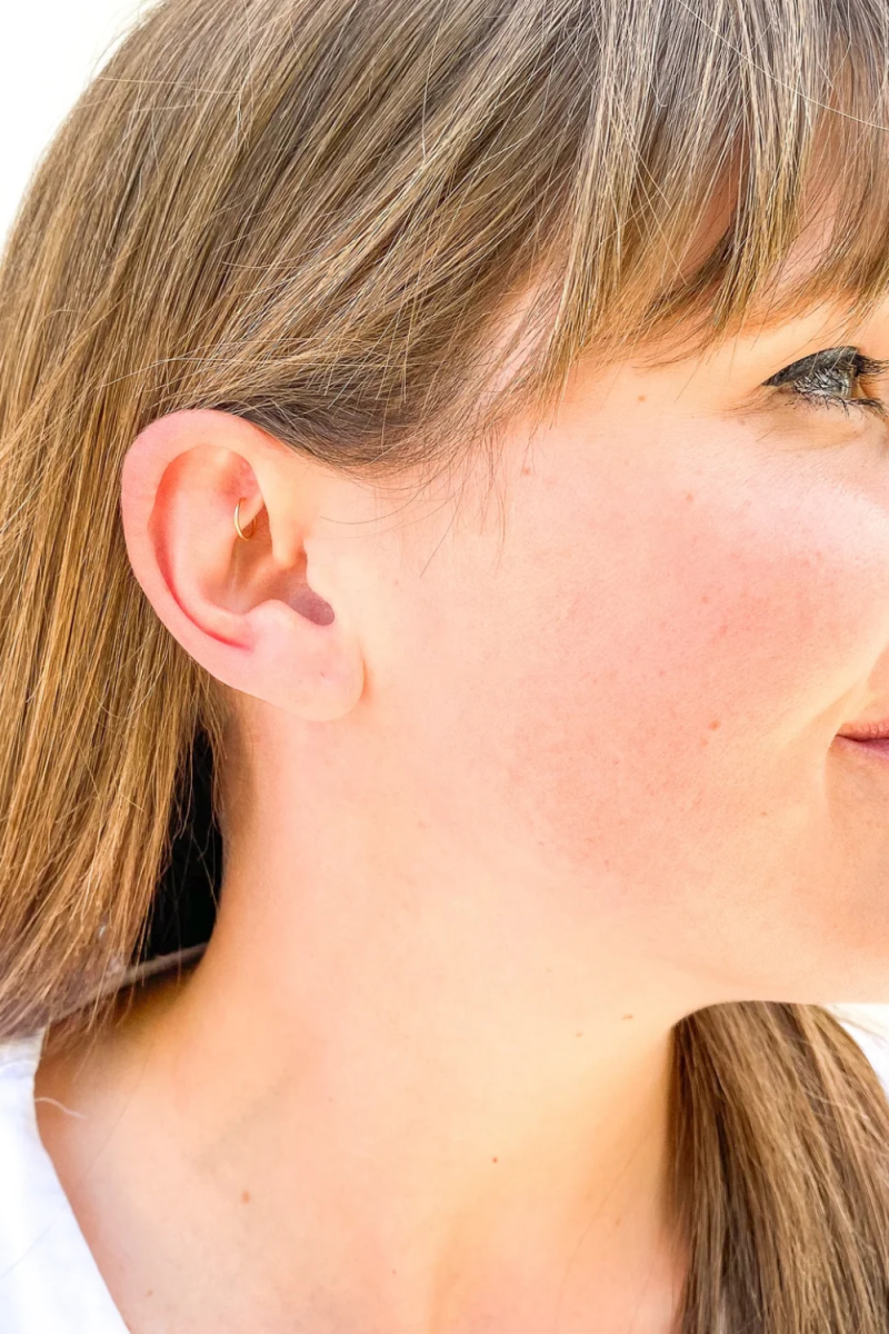 Piercing din Aur 14K, model Inel rotund 7mm, pentru Cartilaj