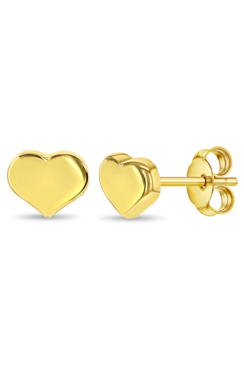 Cercei din Aur 14k Inima Delicata pentru Copii, Fetite – Inchidere cu Surub